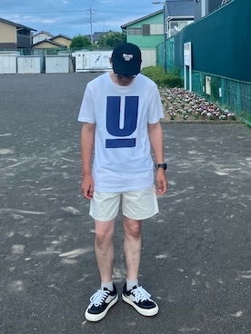 「アイテム（トップス）」を使った、Heroさん（メンズ・173cm）の夏コーディネート