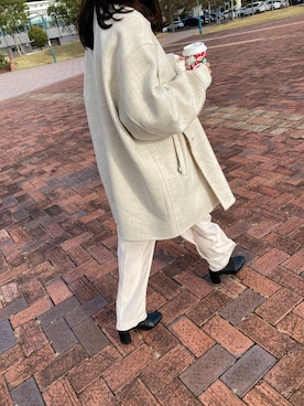 「LOWRYS FARM（ローリーズファーム）のストレッチヒールブーツ　851418（ブーツ）」を使った、yuchanさん（レディース・163cm）の冬コーディネート