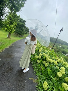 「NICE CLAUP（ナイスクラップ）のアイテム（オールインワン・サロペット）」を使った、coniさん（レディース・157cm）の夏コーディネート