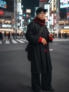 「POLeR（ポーラー）のアイテム」を使った、メナさん（メンズ・162cm）の冬コーディネート