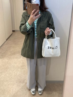 「TODAYFUL（トゥデイフル）のアイテム（ミリタリージャケット）」を使った、yunakoさん（レディース・158cm）の春コーディネート