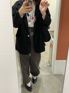 「Maison Kitsune（メゾンキツネ）のアイテム」を使った、yunakoさん（レディース・158cm）の春コーディネート