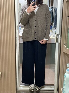 「TODAYFUL（トゥデイフル）のアイテム（カーディガン/ボレロ）」を使った、yunakoさん（レディース・158cm）の冬コーディネート