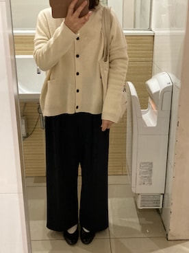 「TODAYFUL（トゥデイフル）のアイテム（カーディガン/ボレロ）」を使った、yunakoさん（レディース・158cm）の冬コーディネート