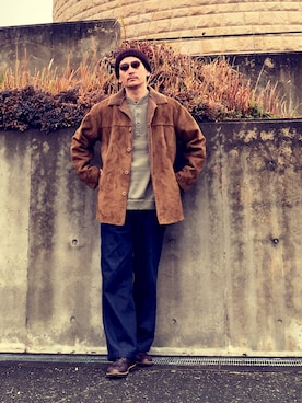 「Eddie Bauer（エディーバウアー）のアイテム（ニット/セーター）」を使った、masaさん（メンズ・176cm）の冬コーディネート