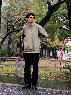 「Wrangler」｜「アイテム（スウェット）」を使った、masaさん（メンズ・176cm）の秋コーディネート