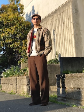 「いまどきジャケット写真」｜「アイテム（ミリタリージャケット）」を使った、masaさん（メンズ・176cm）の春コーディネート