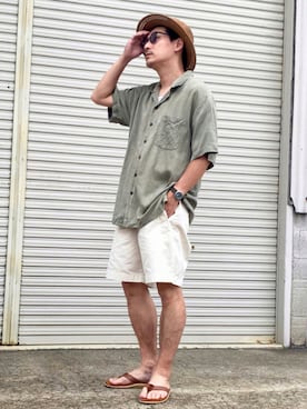 「RIVER UP（リバーアップ）のアイテム」を使った、masaさん（メンズ・176cm）の夏コーディネート
