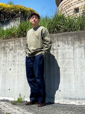 Supreme のスウェット（グリーン系）を使ったメンズ人気ファッション