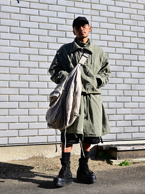 MINEDENIMのモッズコートを使ったメンズ人気ファッション