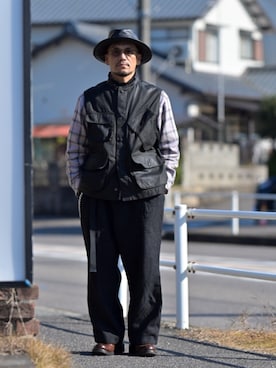 「アイテム（ミリタリージャケット）」を使った、Mojaさん（メンズ・166cm）の冬コーディネート