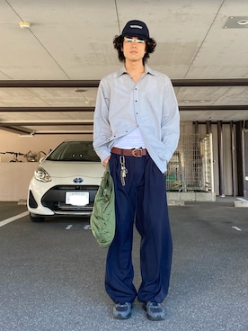 「アイテム（帽子）」を使った、mudaiさん（メンズ・190cm）の夏コーディネート