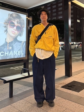 「アイテム（ナイロンジャケット）」を使った、こんにちはさん（メンズ・190cm）の秋コーディネート