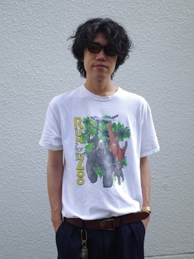 「アイテム（Tシャツ/カットソー）」を使った、mudaiさん（メンズ・190cm）の夏コーディネート