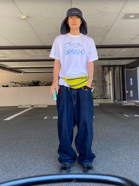 「アイテム（Tシャツ/カットソー）」を使った、mudaiさん（メンズ・190cm）の夏コーディネート