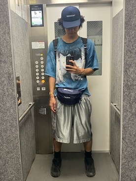 「アイテム（Tシャツ/カットソー）」を使った、mudaiさん（メンズ・190cm）の夏コーディネート