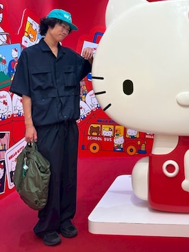 「BEAMS（ビームス）の2プリーツ ワイド スラックス（スラックス）」を使った、mudaiさん（メンズ・190cm）の夏コーディネート