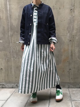 「PUMA」｜「アイテム（デニムジャケット）」を使った、a-beerさん（レディース・157cm）の春コーディネート
