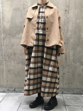 「sm2rhythm（サマンサモスモスリズム）のアイテム（その他アウター）」を使った、a-beerさん（レディース・157cm）の秋コーディネート