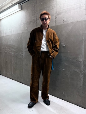 「アイテム（カバーオール）」を使った、tenkuluさん（メンズ・174cm）の秋コーディネート