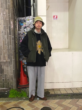 「ABU GARCIA（アブ・ガルシア）のアイテム（ダウンベスト）」を使った、tenkuluさん（メンズ・174cm）の秋コーディネート