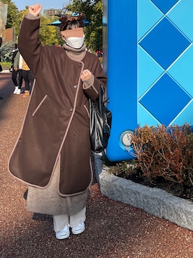「USJ」｜「アイテム（その他アウター）」を使った、にたこさん（レディース・162cm）の冬コーディネート