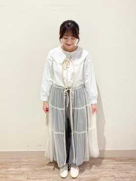 「襟付きトップス」｜「アイテム（ワンピース/ドレス）」を使った、kotoさん（レディース・157cm）の春コーディネート