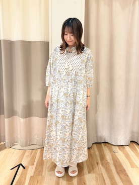 「Samansa Mos2 blue（サマンサモスモスブルー）のアイテム（ワンピース/ドレス）」を使った、kotoさん（レディース・157cm）の春コーディネート