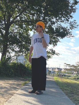 「LMCのアイテム（帽子）」を使った、Yuji Okoshiさん（メンズ・173cm）の秋コーディネート