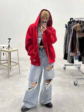 「アイテム（パーカー）」を使った、koz▲さん（レディース・160cm・30代）の秋コーディネート