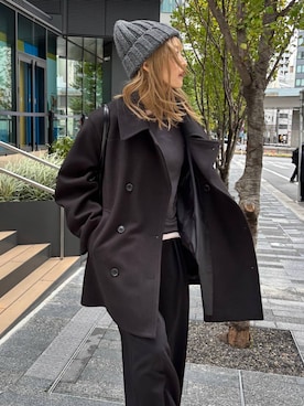 「アイテム（ピーコート）」を使った、koz▲さん（レディース・160cm）の秋コーディネート