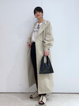 「LAKOLE（ラコレ）のアイテム（トレンチコート）」を使った、koz▲さん（レディース・160cm）の春コーディネート