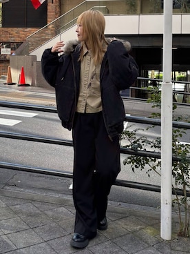 「アイテム（ブルゾン）」を使った、koz▲さん（レディース・160cm・40代）の冬コーディネート