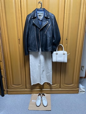「TIMELY WARNING（タイムリーワーニング）のアイテム（ジャケット/アウター）」を使った、tomoさん（レディース・162cm）の秋コーディネート