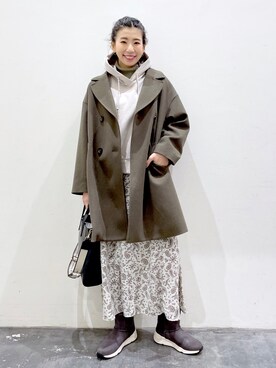 「BAYFLOW(BAYFLOW)」｜「アイテム（チェスターコート）」を使った、yukiさん（レディース・165cm）の冬コーディネート
