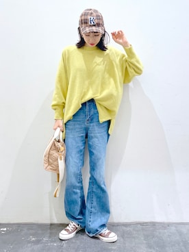 「KRIFF MAYER（クリフメイヤー）のアイテム（帽子）」を使った、yukiさん（レディース・165cm）の秋コーディネート