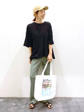 「キャップ女子」｜yukiさん（レディース・165cm）の夏コーディネート