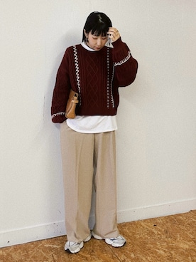 「アイテム（トップス）」を使った、yukiさん（レディース・165cm・30代）の秋コーディネート