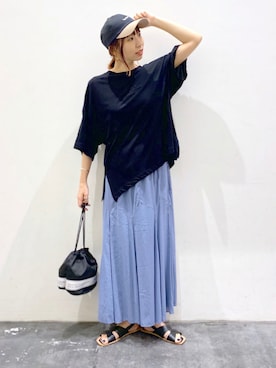 「キャップ女子」｜yukiさん（レディース・165cm）の夏コーディネート