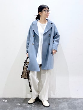 「BAYFLOW(BAYFLOW)」｜「アイテム（チェスターコート）」を使った、yukiさん（レディース・165cm）の冬コーディネート