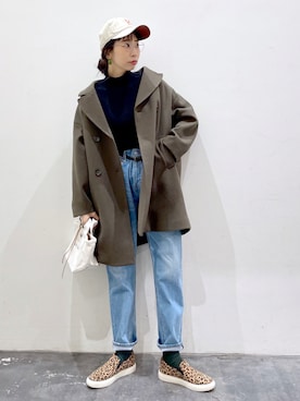 「BAYFLOW(BAYFLOW)」｜「アイテム（チェスターコート）」を使った、yukiさん（レディース・165cm）の冬コーディネート