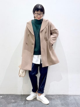 「BAYFLOW(BAYFLOW)」｜「アイテム（チェスターコート）」を使った、yukiさん（レディース・165cm）の冬コーディネート
