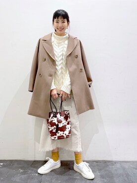 「BAYFLOW(BAYFLOW)」｜「アイテム（チェスターコート）」を使った、yukiさん（レディース・165cm）の冬コーディネート