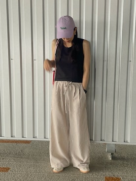 「アイテム（タンクトップ）」を使った、yukiさん（レディース・165cm）の夏コーディネート