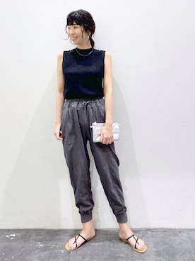 「BAYFLOW（ベイフロー）のアイテム（その他パンツ）」を使った、yukiさん（レディース・165cm）の夏コーディネート