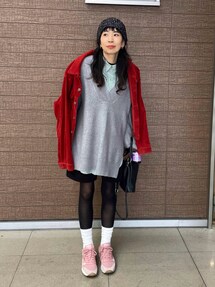 【美品】ニコアンド　メイクスタッフ　ワッペンシャツジャケット　モザイク1 美品】ニコアンド メイクスタッフ ワッペンシャツジャケット