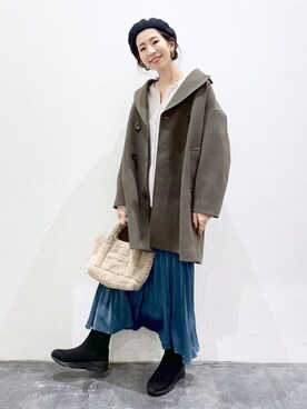 「BAYFLOW(BAYFLOW)」｜「アイテム（チェスターコート）」を使った、yukiさん（レディース・165cm）の冬コーディネート