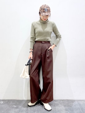 「KRIFF MAYER（クリフメイヤー）のアイテム（帽子）」を使った、yukiさん（レディース・165cm）の冬コーディネート