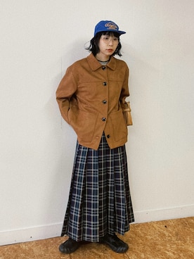 「チェック柄」｜yukiさん（レディース・165cm）の冬コーディネート