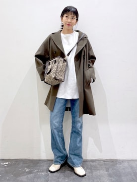 「BAYFLOW(BAYFLOW)」｜「アイテム（チェスターコート）」を使った、yukiさん（レディース・165cm）の冬コーディネート